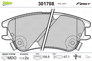 Jarrupalasarja, levyjarru, Etuakseli, HYUNDAI ATOS, 5810102A10, 58101-02A10, 5810105A10, 58101-05A10, 5810105A30, 58101-05A30