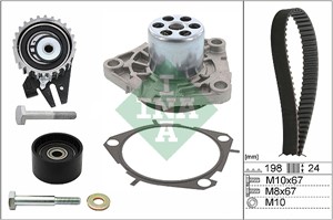 Vesipumppu + jakohihnasarja, ALFA ROMEO 147, 156, 156 Sportwagon, GT, FIAT STILO, STILO Multi Wagon, 46791189, 46804051, 55183527, 55191