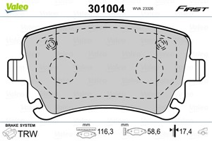 Jarrupalasarja, levyjarru, Taka-akseli, AUDI,VW, 3W0698451J, 3W5698451B, 4B3698451, 4B3698451A, 4E0698451, 4E0698451A, 4E4698451A, 4F069
