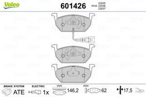Jarrupalasarja, levyjarru, Etuakseli, AUDI,SEAT,SKODA,VW, 5Q0698151C