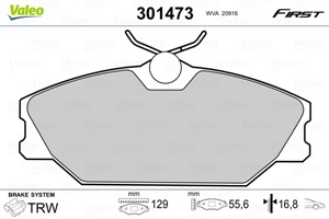 Jarrupalasarja, levyjarru, Etuakseli, RENAULT, 410604441R, 410607125R, 7701206379, 7701209380