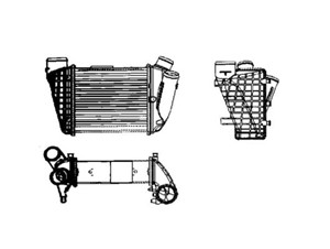 Välijäähdytin, Oikea, AUDI A4 B6, A4 B6 Avant, A4 B6 Cabriolet, A4 B7, A4 B7 Avant, 6Q0 201 051 A, 6Q0 201 051 C, 6Q0 201 051 J, 8E01458
