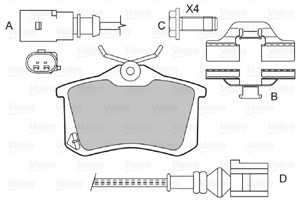 Jarrupalasarja, levyjarru, Taka-akseli, AUDI,PEUGEOT,RENAULT,SEAT,SKODA,VW, 191 698 451, 191698451, 191698451A, 191698451B, 191698451C,