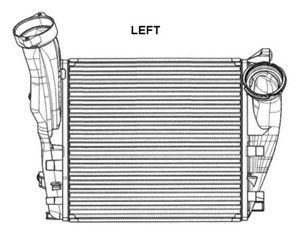 Välijäähdytin, Vasen, VW TOUAREG, 1574T0, 7L0145803A, 7L0145803E, 7L5145803B, 7L5145803C, 7L5145803D, 7L6145803E, 95511063900, 955110639