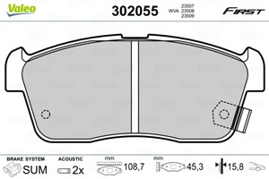 Jarrupalasarja, levyjarru, Etuakseli, DAIHATSU,SUBARU,SUZUKI, 04465-B1010, 04465-B1010-100, 04465-B1020, 04465-B1040, 04465-B1050, 04465