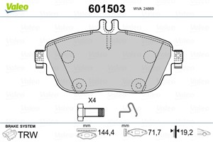 Jarrupalasarja, levyjarru, Etuakseli, INFINITI,MERCEDES-BENZ, 0004203002, 0064204620, 0064208520, 0084200620, 410605DA0B, 41060-5DA0B, 4
