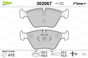 Jarrupalasarja, levyjarru, Etuakseli, BMW,MG, 34 11 2 157 573, 34 11 2 357 229, 34 11 3 404 362, 34 11 6 750 148, 34 11 6 754 705, 34 11