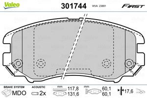 Jarrupalasarja, levyjarru, Etuakseli, HYUNDAI,KIA, 581011FA50, 58101-1FA50, 581011FE00, 58101-1FE00, 581011FE01, 58101-1FE01, 581012CA20