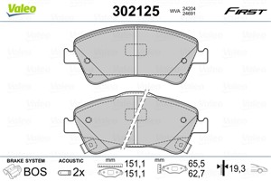 Jarrupalasarja, levyjarru, Etuakseli, TOYOTA AURIS, AURIS Kombi, AVENSIS Kombi, AVENSIS Sedan, COROLLA Sedan, VENZA, VERSO, 04465-02190,