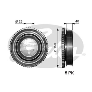 Hihnapyörä, kampiakseli, ABARTH,ALFA ROMEO,FIAT,FORD,JEEP,LANCIA, 1535426, 46548458, 46791865, 55181198, 55181620, 55197953, 55217836, 6