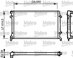 Jäähdytin, moottorinjäähdytys, AUDI,SEAT,SKODA,VW, 1K0121251AR, 1K0121251CJ, 1K0121251CN, 1K0121251DF, 1K0121251E, 1K0121251R, 1K0121253