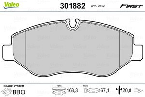 Jarrupalasarja, levyjarru, Etuakseli, MERCEDES-BENZ,VW, 0044206720, 0044208320, 0054202120, 0054205220, 0054207020, 0064208420, 00842050