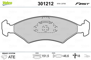Jarrupalasarja, levyjarru, Etuakseli, FORD,MAZDA,TVR, 1010503, 1030602, 1039106, 1042688, 1064763, 1079920, 1619209, 178479, 1E063323Z,