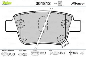 Jarrupalasarja, levyjarru, Taka-akseli, TOYOTA ALPHARD / VELLFIRE, AVENSIS, AVENSIS Kombi, AVENSIS Sedan, COROLLA Verso, PREVIA III, 044