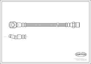 Jarruletku, Etuakseli, MERCEDES-BENZ MB Buss [W631], MB Flak/chassi [W631], MB Skåp [W631], 6314280035, A6314280035