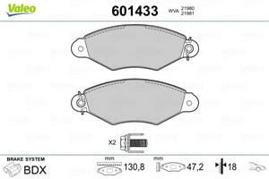 Jarrupalasarja, levyjarru, Etuakseli, CITROËN XSARA, XSARA Break, 425169, 4251-69, 425192, 4251-92, 425205, 4252-05, 425305, 4253-05