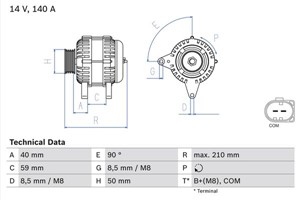 Laturi, AUDI A4 Allroad B8, A4 B8, A4 B8 Avant, A5, A5 Cabriolet, A5 Sportback, Q5, Q5 Van, 03G 903 016 BX, 03G 903 016 E, 03G 903 016 E