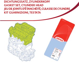 Tiivistesarja, sylinterikansi, DAEWOO,OPEL,VAUXHALL, 1606673, 1606689 + 642527 (X8), 1606689+642527(X8)