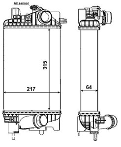 Välijäähdytin, OPEL MERIVA B Minibus, minivan, VAUXHALL MERIVA Mk II, 1302140, 1302214, 13283251, 13337687, 5038H3
