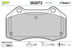 Jarrupalasarja, levyjarru, Etuakseli, RENAULT CLIO III, MEGANE II, MEGANE Coupé III, 410603303R, 7701208218, 8671016704
