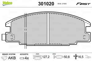 Jarrupalasarja, levyjarru, Etuakseli, ISUZU,OPEL,VAUXHALL, 1605825, 1605916, 1605931, 8944832201, 8-94483-220-1, 8971143000, 90541257, 9