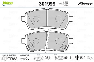 Jarrupalasarja, levyjarru, Etuakseli, DAIHATSU SIRION, MAZDA 2, SUBARU JUSTY IV, SUZUKI SWIFT IV, 04465-B1320, 4465B1320, 5581068L50, 55
