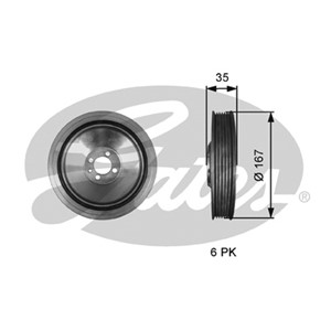 Hihnapyörä, kampiakseli, ALFA ROMEO,FIAT,JEEP,LANCIA,OPEL,SAAB,SUZUKI,VAUXHALL, 1261055P00, 55210310, 55265660, 614359, 68270 296AA, 931