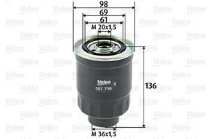 Polttoainesuodatin, DAIHATSU,FORD,HYUNDAI,ISUZU,KIA,MAZDA,MITSUBISHI,OPEL,SSANGYONG, 0K60C-23-570, 145623570A, 1456-23-570A, 1456-23570-