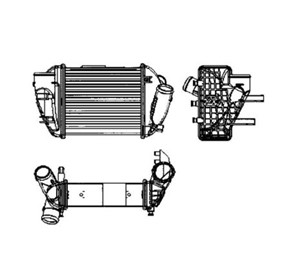Välijäähdytin, Vasen, AUDI A4 B6, A4 B6 Avant, A4 B6 Cabriolet, A4 B7, A4 B7 Avant, 31261191, 8624522, 8683212, 8E0145805E, 8E0145805G,
