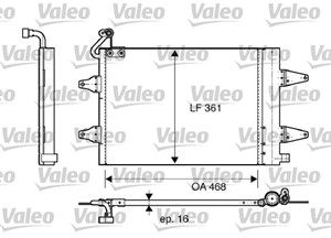 Kondensaattori, ilmastointilaite, SEAT,SKODA,VW, 5Z0820411, 5Z0820411C, 5Z0820411D, 5Z0820411E, 6Q0820411, 6Q0820411A, 6Q0820411B, 6Q082