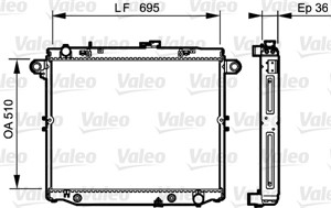 Jäähdytin, moottorinjäähdytys, TOYOTA LAND CRUISER 100, 1640066120, 16400-66120, 1640066121, 16400-66121