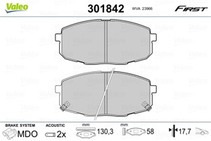 Jarrupalasarja, levyjarru, Etuakseli, HYUNDAI,KIA, 581011HA00, 58101-1HA00, 581011HA10, 58101-1HA10, 581011HA20, 58101-1HA20, 581011KA00
