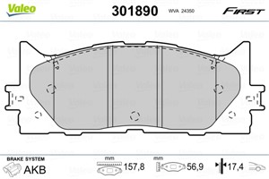 Jarrupalasarja, levyjarru, Etuakseli, LEXUS ES, RX, TOYOTA AURION, CAMRY Sedan, 04465-06100, 04465-07010, 04465-07020, 04465-33440, 0446