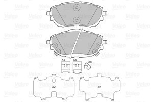 Jarrupalasarja, levyjarru, Etuakseli, TOYOTA AURIS, AURIS Kombi, AURIS VAN Skåp/halvkombi, COROLLA Sedan, 04465-02390, 04465-02391, 4465