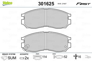 Jarrupalasarja, levyjarru, Etuakseli, HYUNDAI,MITSUBISHI,PROTON, 58101M2A01, 58101-M2A01, MB699266, MB858375, MB895072, MR389533, MR3895