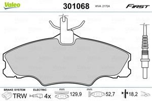Jarrupalasarja, levyjarru, Etuakseli, PEUGEOT 406, 406 Break, 425131, 4251-31, 425268, 4252-68