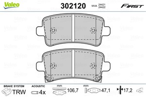 Jarrupalasarja, levyjarru, Taka-akseli, CHEVROLET,OPEL,SAAB,VAUXHALL, 13237765, 13237766, 13237767, 13237768, 13338368, 13343450, 133434