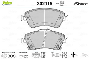Jarrupalasarja, levyjarru, Etuakseli, TOYOTA AURIS, AURIS Skåp/halvkombi, COROLLA Sedan, 04465-02160, 04465-02200, 04465-02210, 04465-02