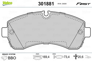 Jarrupalasarja, levyjarru, Etuakseli, MERCEDES-BENZ,VW, 0044206820, 0044208220, 0054205320, 2E0698151A, 2E0698151C, 2E0698151F, 2E069815
