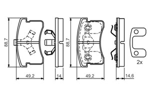 Jarrupalasarja, levyjarru, Etuakseli, DAIHATSU CUORE IV, 04491 87204 000, 04491 87205 000, 04491 87206 000, 04491 87206, 04491 87209 000