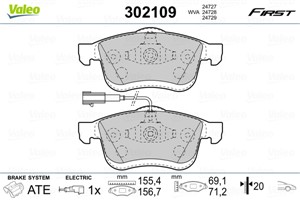 Jarrupalasarja, levyjarru, Etuakseli, Taka-akseli, FIAT,LANCIA,OPEL,VAUXHALL, 1605164, 1605182, 1605267, 77364929, 77365396, 95511378, 9