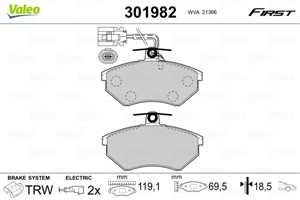 Jarrupalasarja, levyjarru, Etuakseli, VW GOLF III, GOLF Variant III, VENTO, 357698151C, 357698151F
