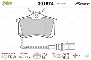 Jarrupalasarja, levyjarru, Taka-akseli, AUDI,SEAT,SKODA,VW, 1K0698451A, 1K0698451C, 1K0698451J, 5K0698451B, 6Q0698451, 6Q0698451B