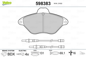 Jarrupalasarja, levyjarru, Etuakseli, CITROËN XANTIA, XANTIA Break, XANTIA Skåp / kombi, 425113, 4251-13, 425157, 4251-57, 425292, 4252-