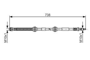 Jarruletku, Edessä, Oikea, Vasen, VW TOUAREG, 7L6 611 701 A, 7L6 611 701 B, 7L6 611 701