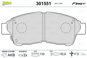 Jarrupalasarja, levyjarru, Etuakseli, TOYOTA, 04465-05010, 04465-12540, 04465-20120, 04465-33020, 04465-33040, 04465-33050, 04465-42010,