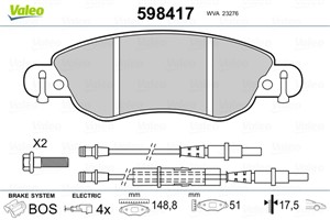 Jarrupalasarja, levyjarru, Etuakseli, CITROËN C5 I, C5 II, C5 Break II, 425214, 4252-14, 425287, 4252-87