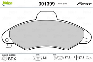 Jarrupalasarja, levyjarru, Etuakseli, FORD, 1031781, 1048308, 1048310, 1121667, 1130751, 1130753, 1133750, 5027604, 7017948, 92AX2K021AB
