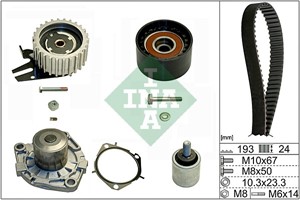 Vesipumppu + jakohihnasarja, OPEL,SAAB, 13 34 147, 13 34 153, 13 34 284, 1334147, 1334153, 1334284, 55 568 637, 55212159, 55238027, 5556