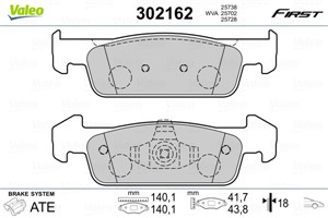 Jarrupalasarja, levyjarru, Etuakseli, DACIA,RENAULT, 410602396R, 410609646R